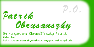 patrik obrusanszky business card